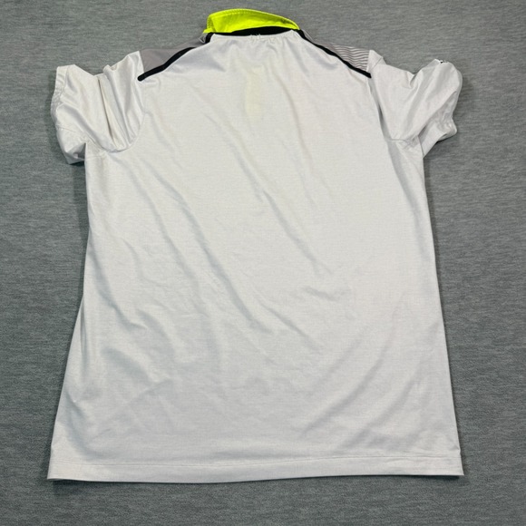 Nike Golf Polo Mens M Gray White Dri Fit Tour‎ Performance Hammond Academy - Picture 8 of 10